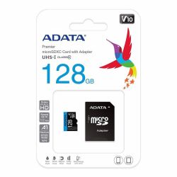 ADATA MICRO SDXC 128GB + ADAPTER CLASS 10 UHS-I U1 A1 V10 (100 MB/S OLVASSI SEBESSG)
