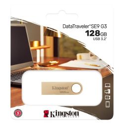 KINGSTON DATATRAVELER SE9 G3 USB 3.2 GEN 1 FMHZAS PENDRIVE 128GB (220/100 MB/s) ARANY