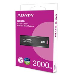 ADATA SC610 USB 3.2 GEN 2 SSD DRIVE 2000GB BLACK