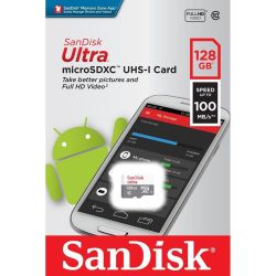 SANDISK ULTRA MICRO SDXC 128GB CLASS 10 UHS-I U1 ANDROID 100 MB/s OLVASSI SEBESSG