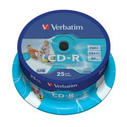 Verbatim CD-R 52X FULL NYOMTATHAT ID BRANDED CAKE (25)