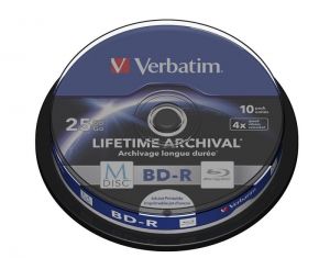 Verbatim M-DISC BD-R 25GB 4X LIFETIME ARCHIVAL NYOMTATHAT CAKE (10)
